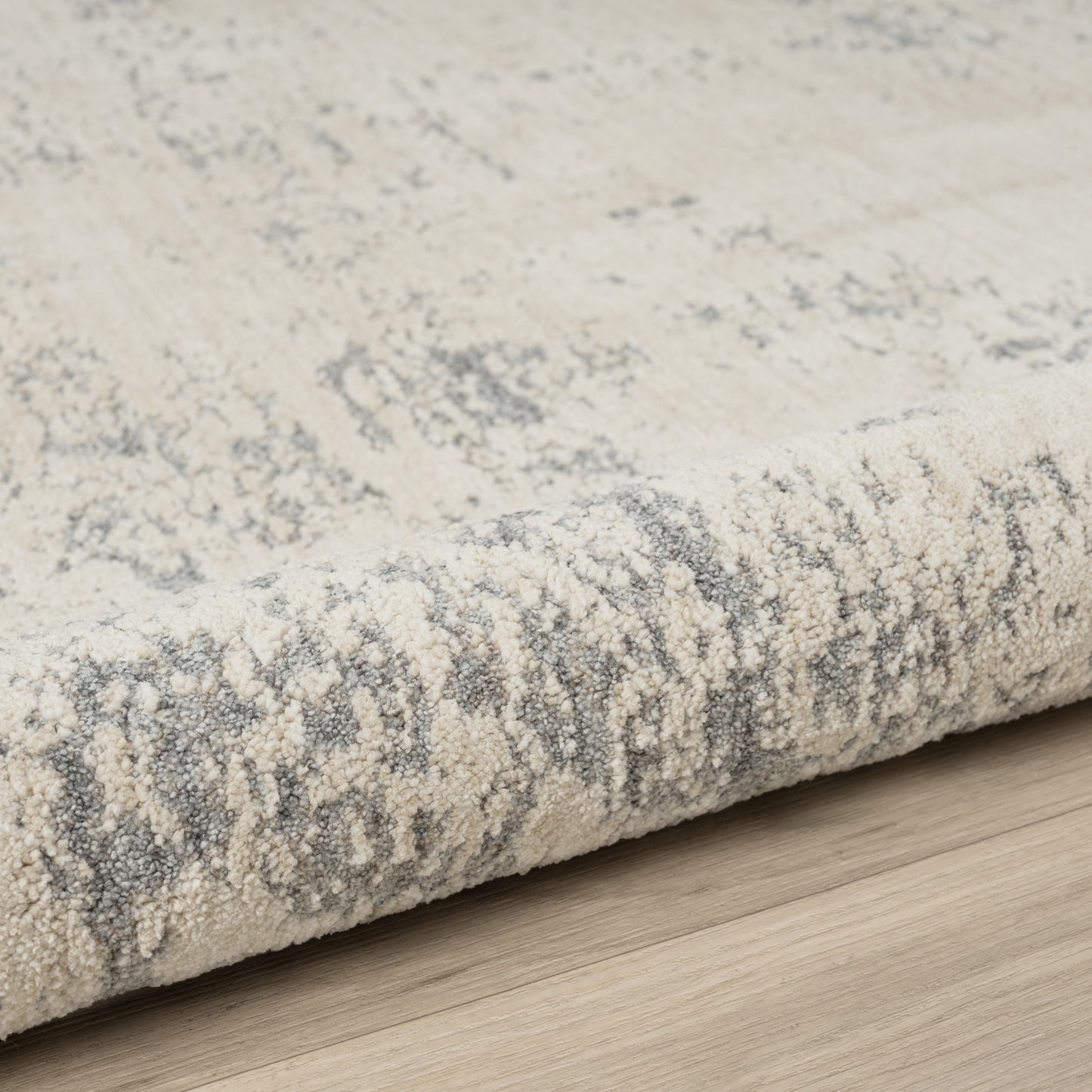 Monaco-82721 Transitional Power-Loomed Ivory/Stone Blue Cotton Indoor Area Rug - LR Home