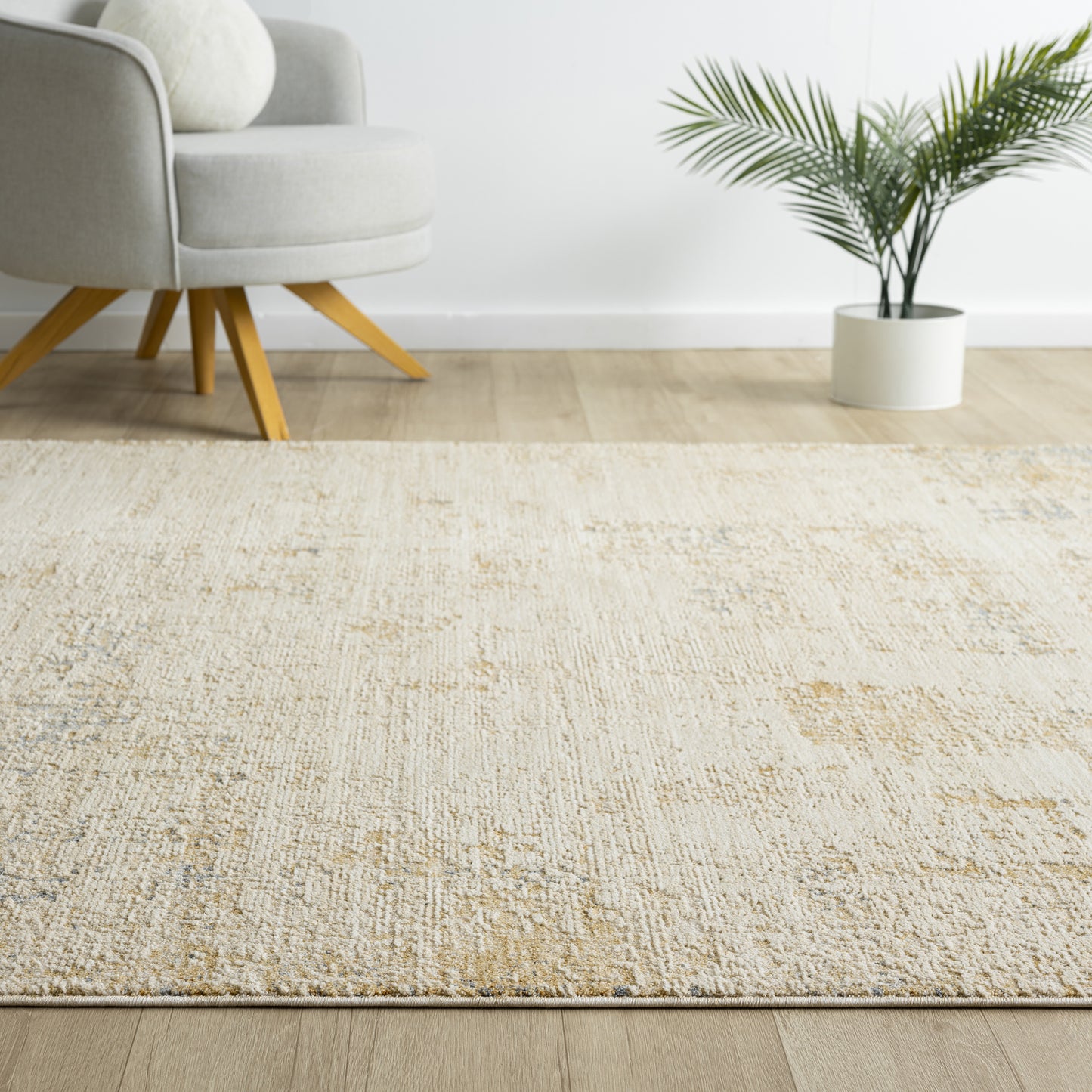 Monaco-82722 Transitional Power-Loomed Beige/Stone Blue Cotton Indoor Area Rug - LR Home