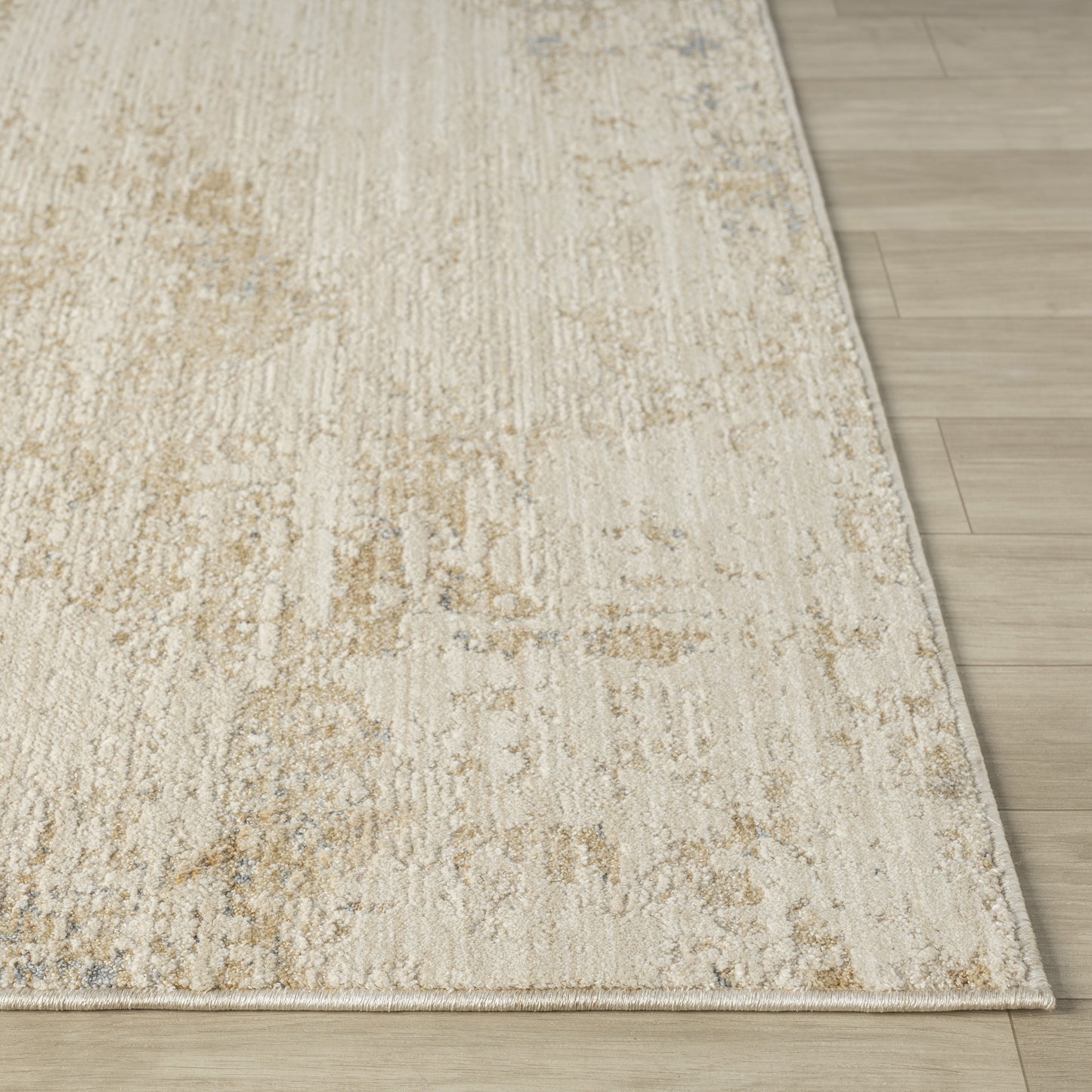 Monaco-82722 Transitional Power-Loomed Beige/Stone Blue Cotton Indoor Area Rug - LR Home