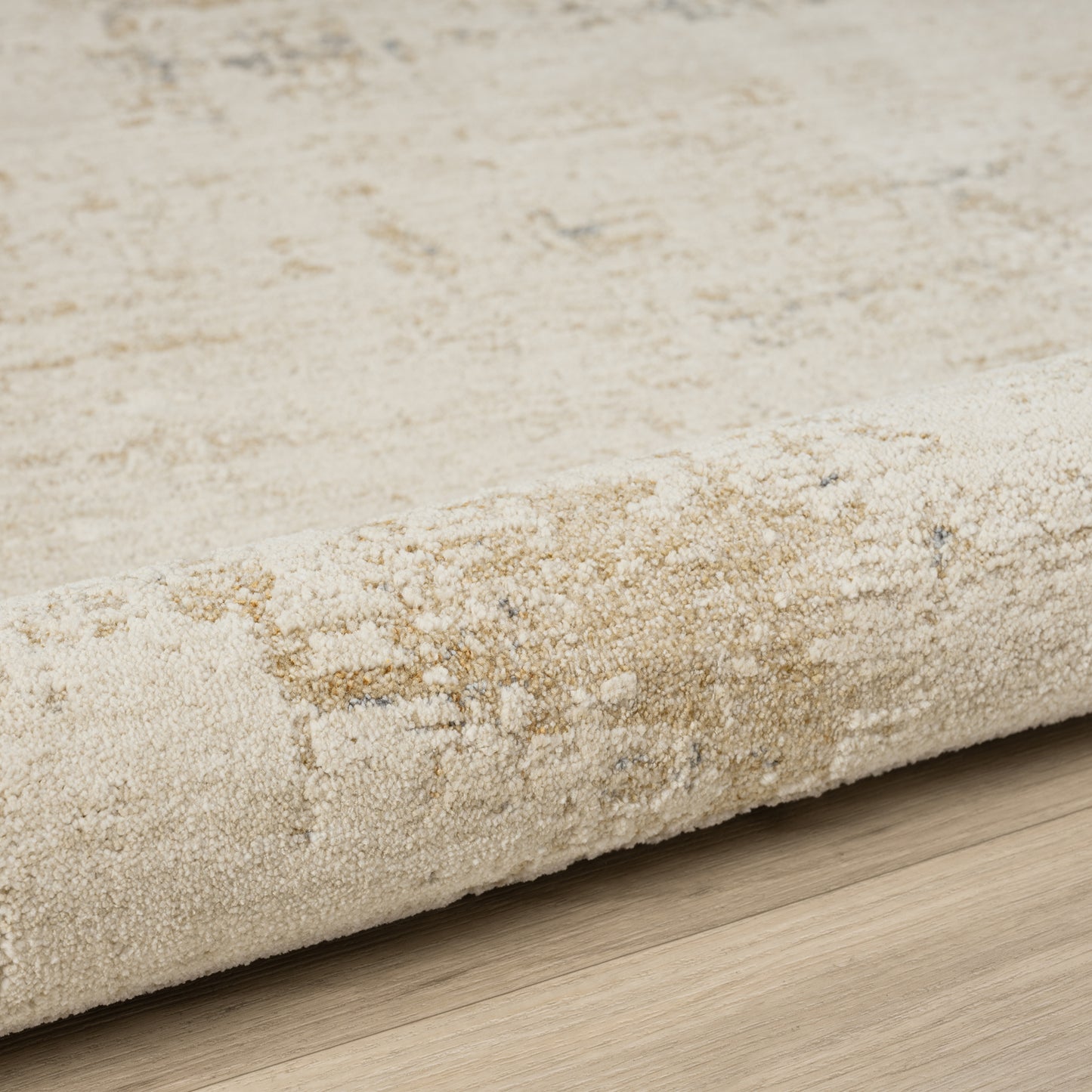 Monaco-82722 Transitional Power-Loomed Beige/Stone Blue Cotton Indoor Area Rug - LR Home