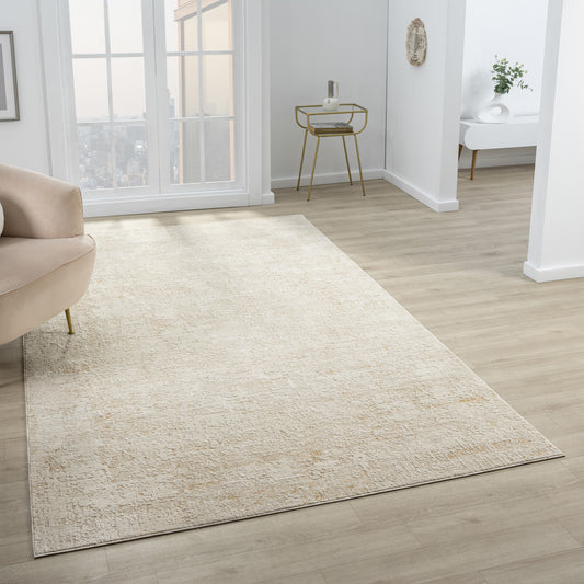 Monaco-82723 Transitional Power-Loomed Ivory/Beige Cotton Indoor Area Rug - LR Home