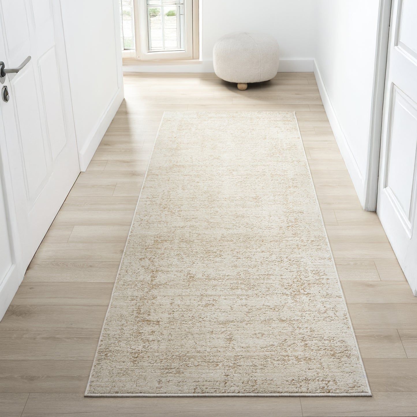 Monaco-82723 Transitional Power-Loomed Ivory/Beige Cotton Indoor Area Rug - LR Home