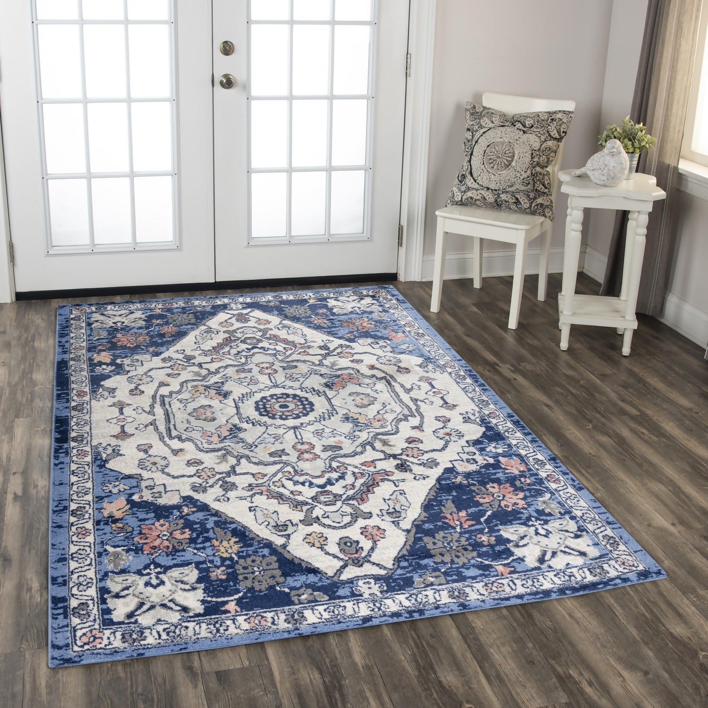 Marquise MRQ850 Blue Machine-Made Rug - Rizzy