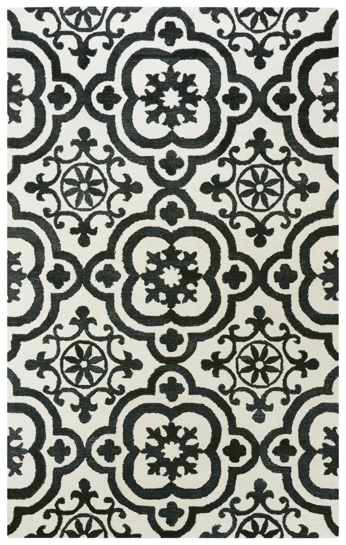 Matrix MRX104 Black/White Hand-Tufted Rug - Rizzy