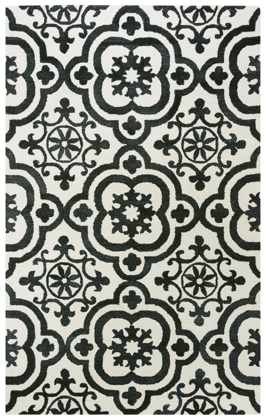 Matrix MRX104 Black/White Hand-Tufted Rug - Rizzy
