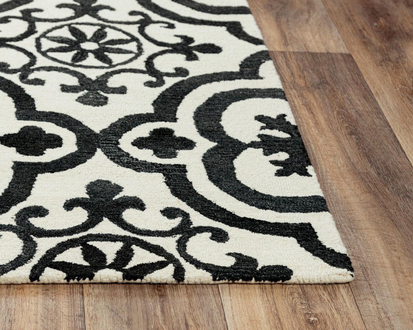 Matrix MRX104 Black/White Hand-Tufted Rug - Rizzy