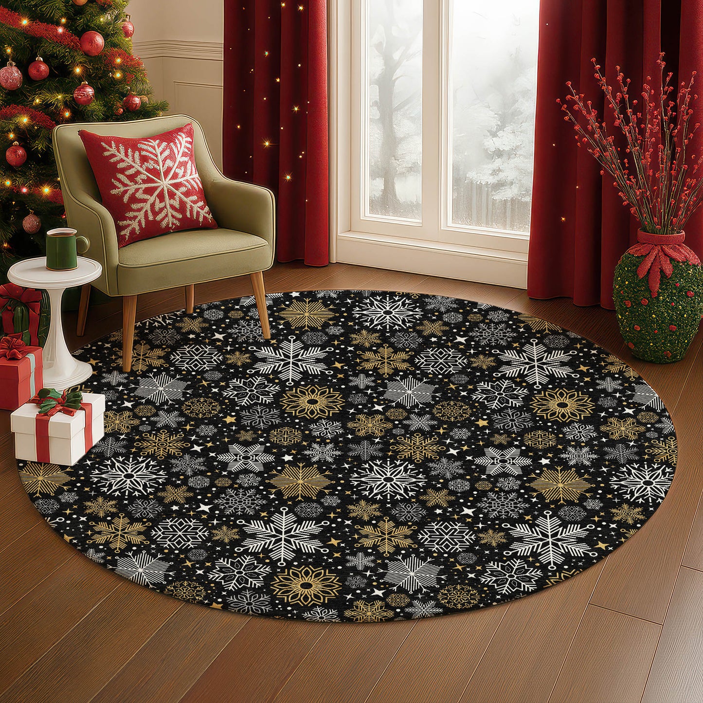 Machine Made Merry & Bright MY25 Black - Dalyn Rugs