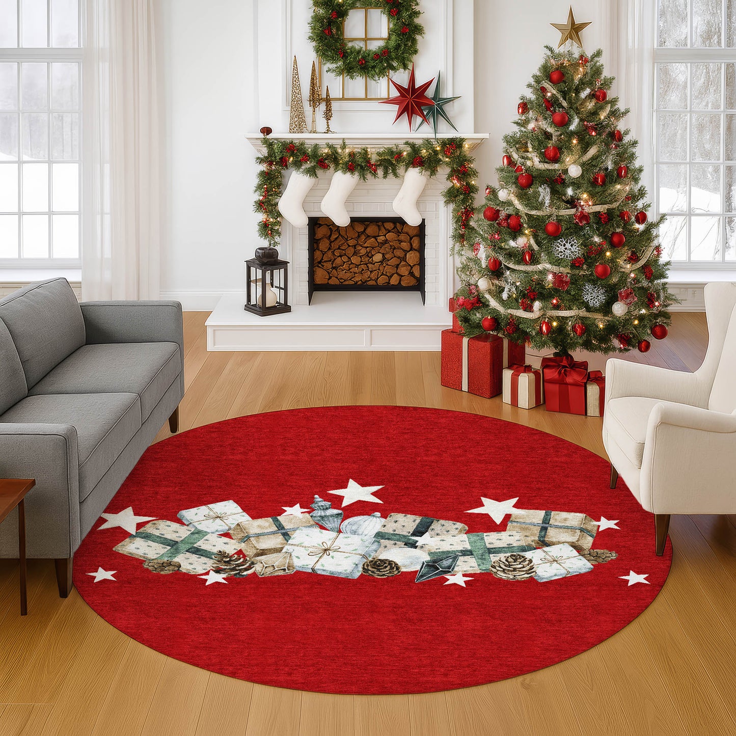 Machine Made Merry & Bright MY27 Red - Dalyn Rugs
