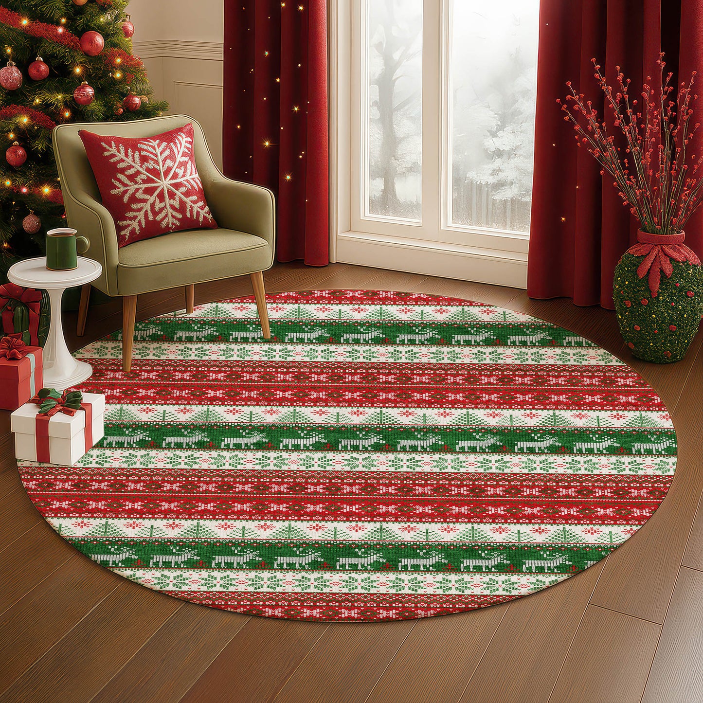 Machine Made Merry & Bright MY9 Red - Dalyn Rugs