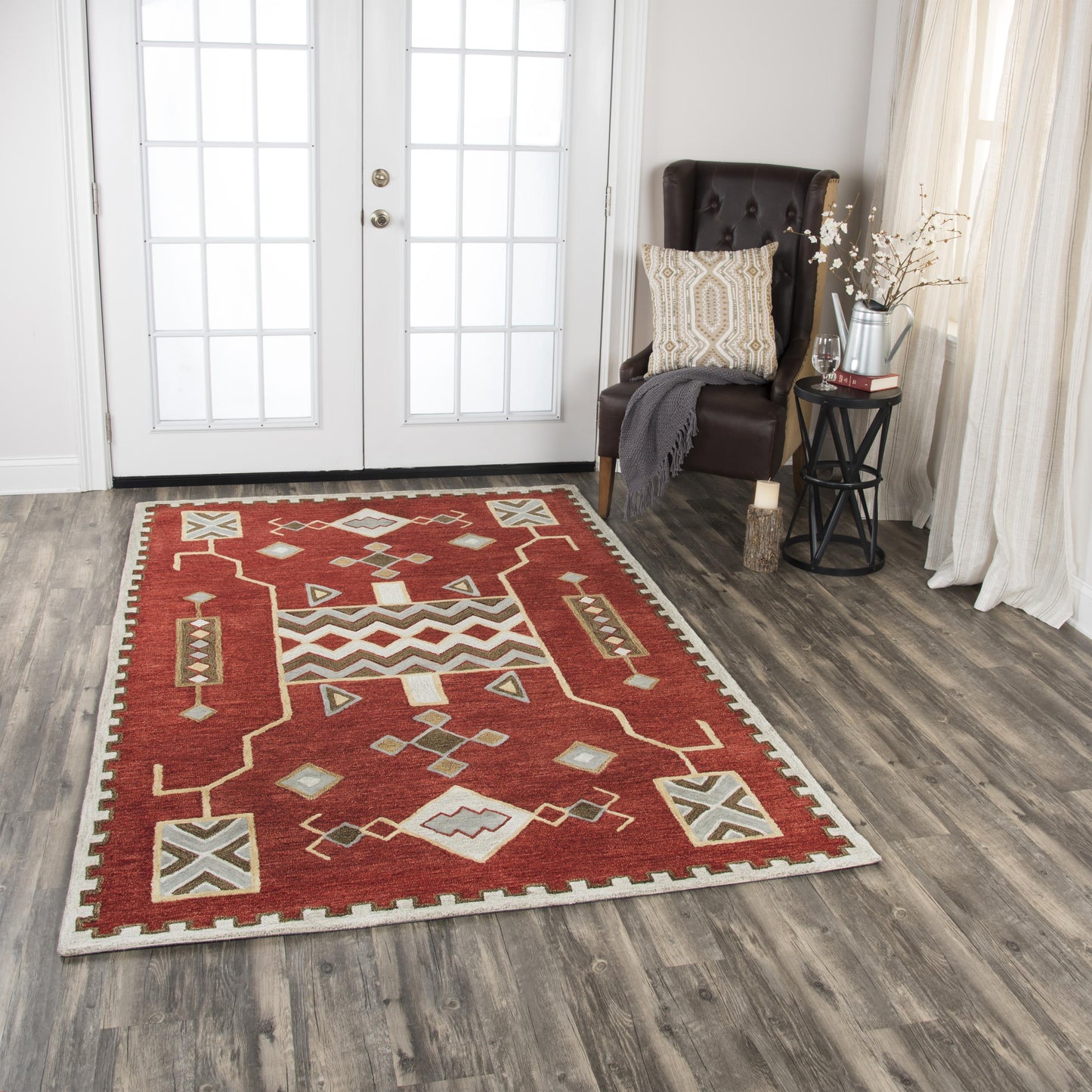 Mesa MZ160B Red Hand Tufted Rug - Rizzy