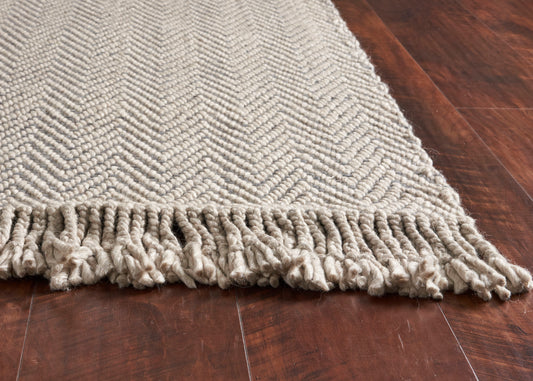 Maui 1343 Oatmeal Herringbone Handwoven Area Rug - KAS