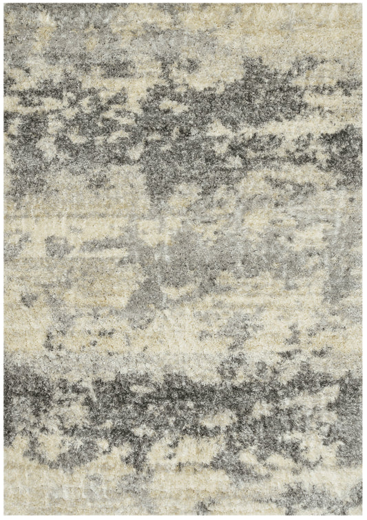 Merino 6713 Ivory/Grey Silhouette Machine Woven Performance Area Rug - KAS