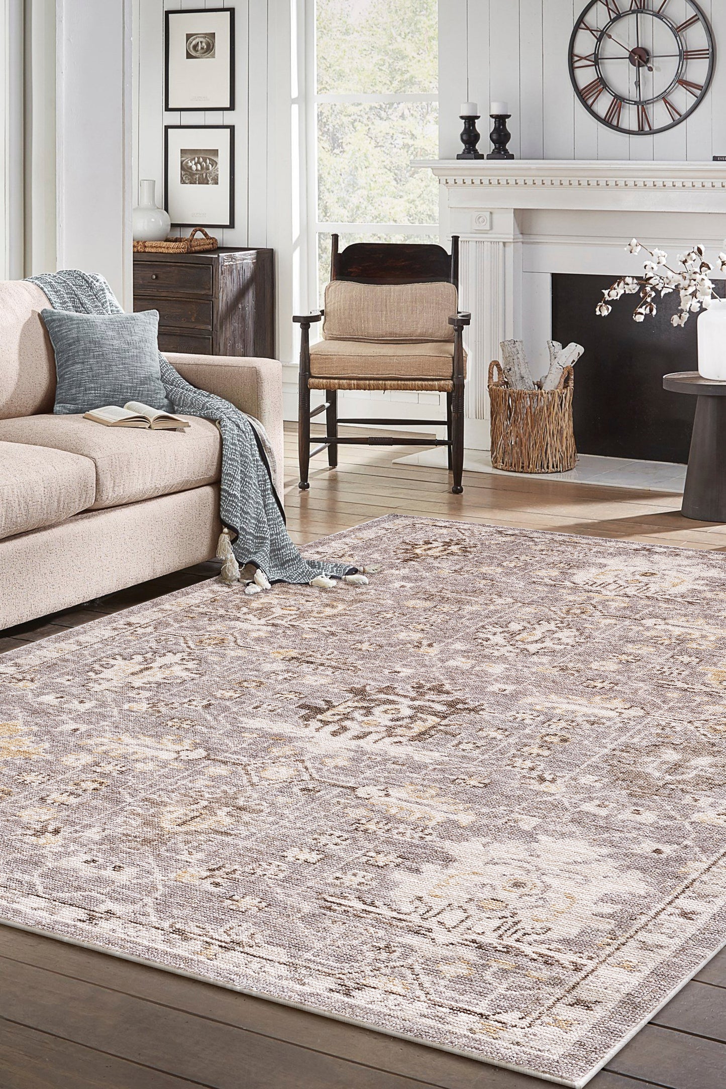 Mira 4614 Taupe Allure Machine WovenPerformance Area Rug - KAS