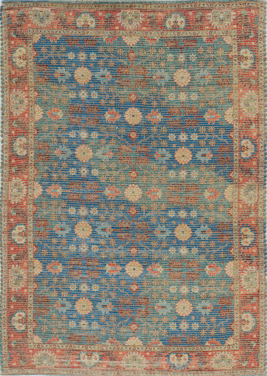 Morris 2227 Blue/Red Traditions Handwoven Area Rug - KAS