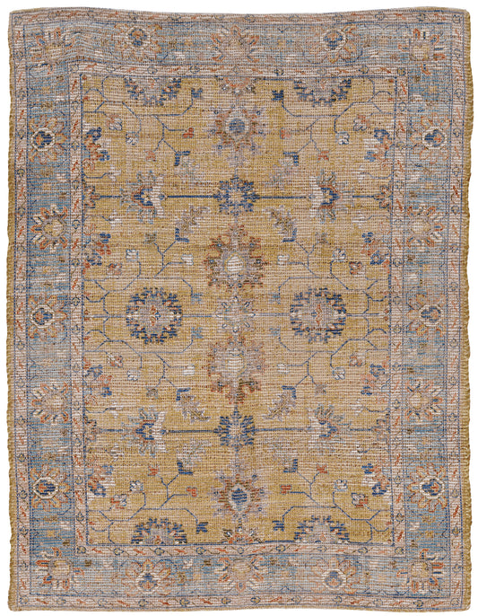 Morris 2231 Gold/Lt Blue Karissa Handwoven Area Rug - KAS