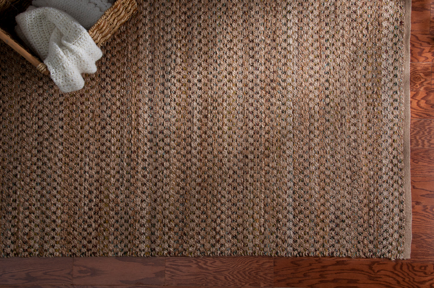 Natural Fiber-03301 Coastal Hand-Woven Natural/Green Cotton Indoor Area Rug - LR Home
