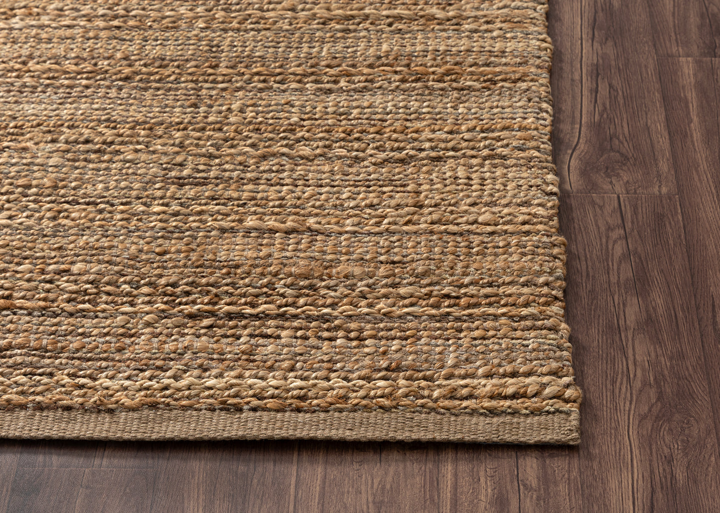 Natural Fiber-03302 Farmhouse Hand-Woven Brown Cotton Indoor Area Rug - LR Home
