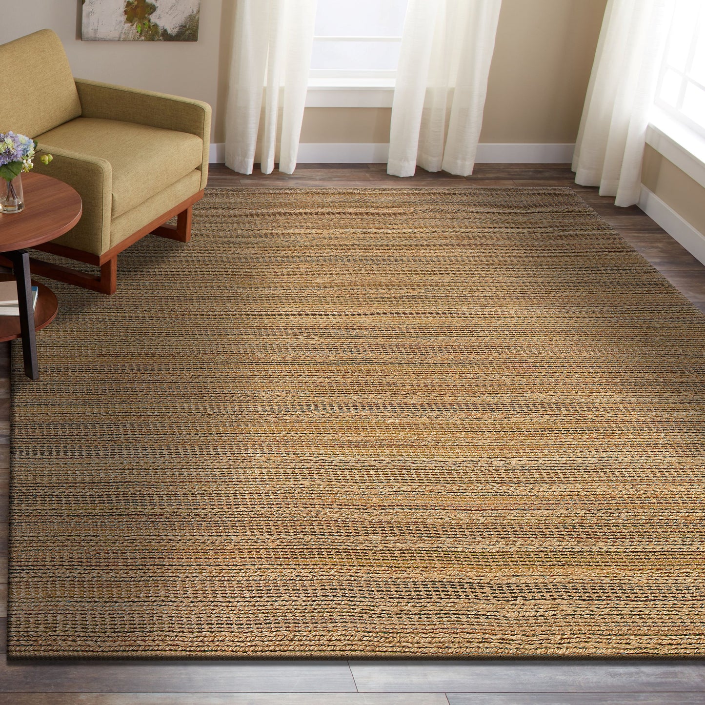 Natural Fiber-03302 Farmhouse Hand-Woven Multi Cotton Indoor Area Rug - LR Home