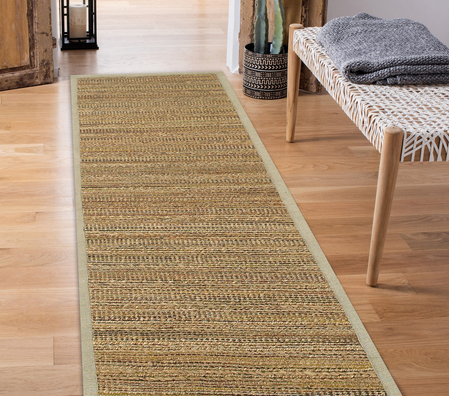 Natural Fiber-03302 Farmhouse Hand-Woven Multi Cotton Indoor Area Rug - LR Home