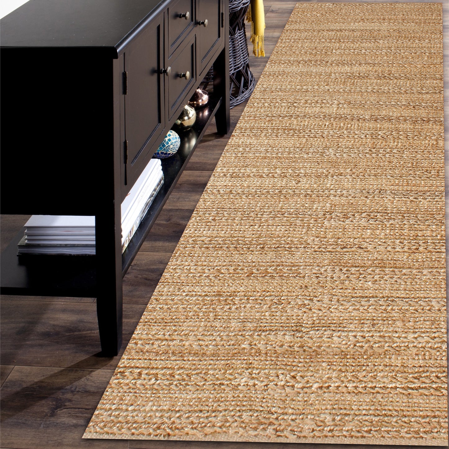 Natural Fiber-03302 Farmhouse Hand-Woven Beige Cotton Indoor Area Rug - LR Home
