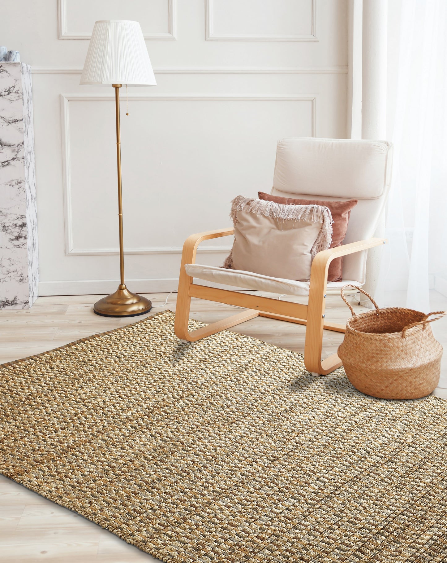 Natural Fiber-03306 Bohemian/Eclectic Hand-Woven Natural/Brown Cotton Indoor Area Rug - LR Home