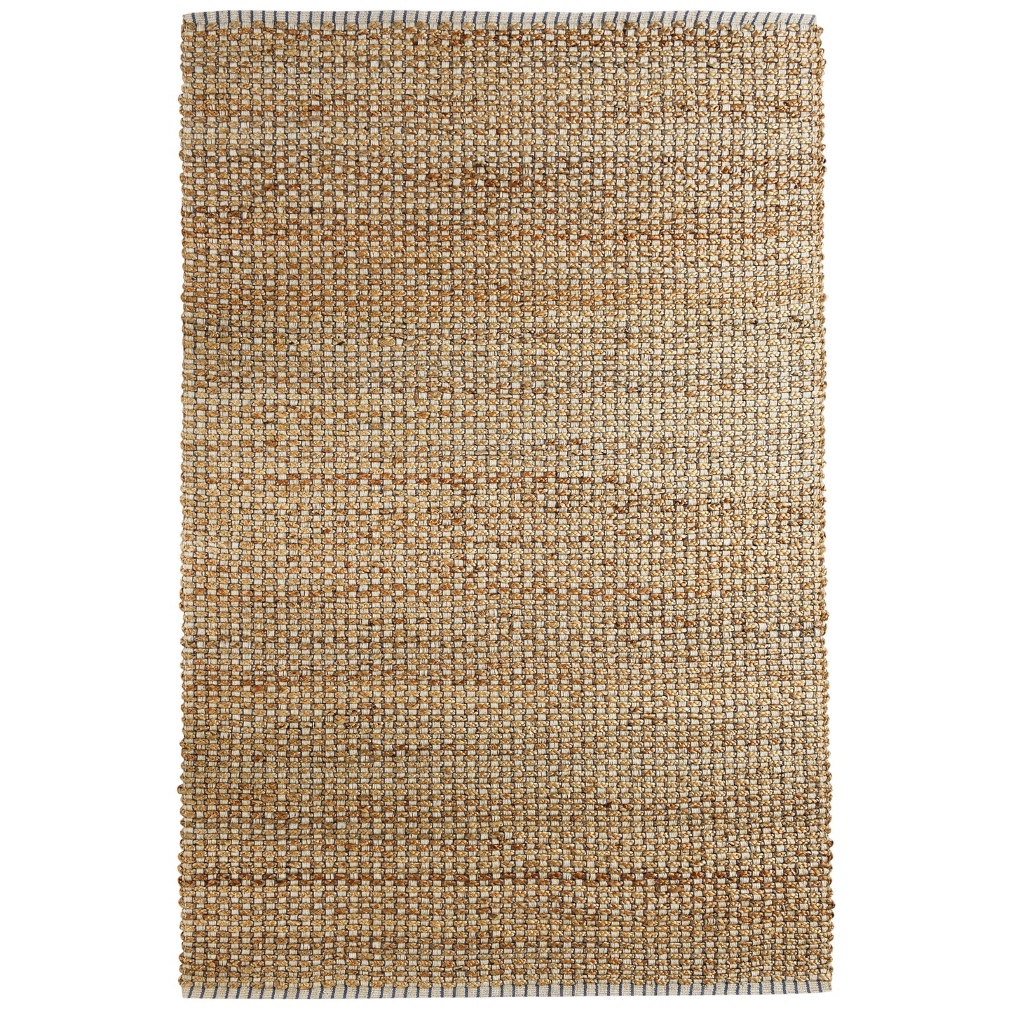 Natural Fiber-03311 Farmhouse Hand-Woven Brown/Indigo Blue Cotton Indoor Area Rug - LR Home