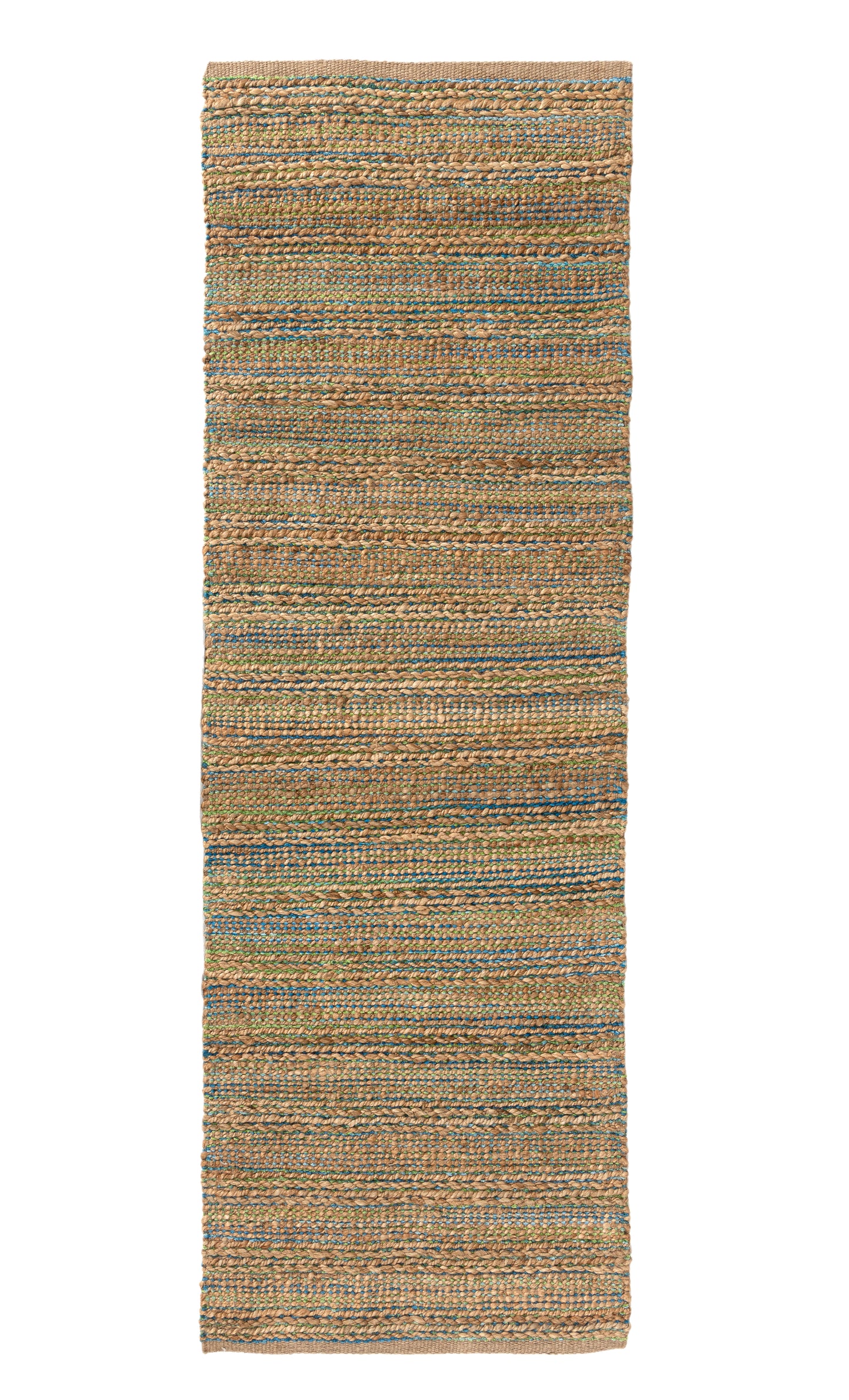 Natural Fiber-03313 Farmhouse Hand-Woven Blue/Green Cotton Indoor Area Rug - LR Home