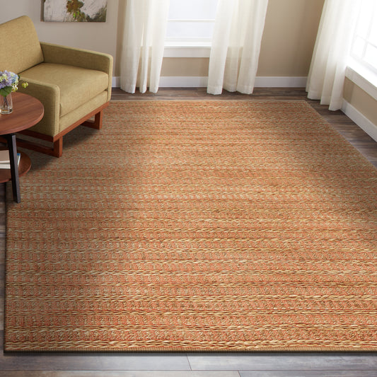 Natural Fiber-03316 Bohemian/Eclectic Hand-Woven Tan/Pink Cotton Indoor Area Rug - LR Home