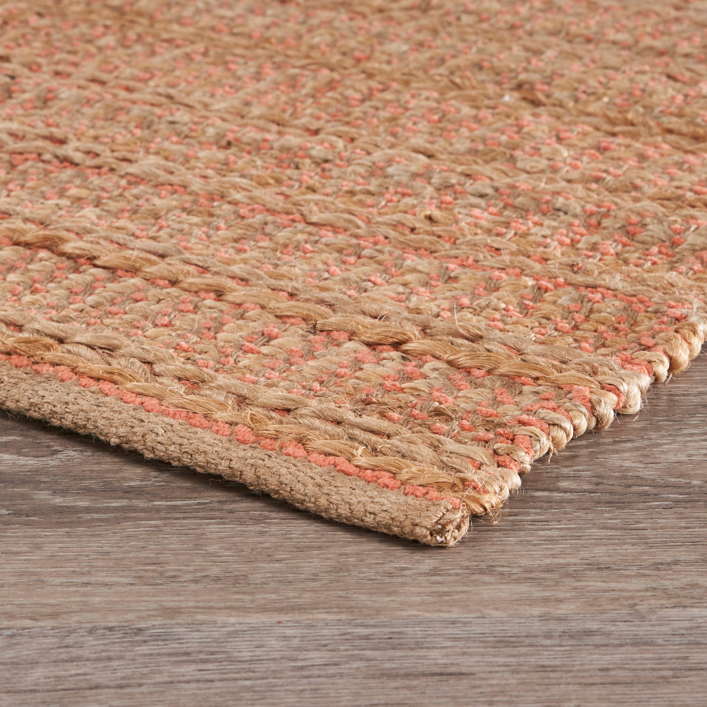 Natural Fiber-03316 Bohemian/Eclectic Hand-Woven Tan/Pink Cotton Indoor Area Rug - LR Home