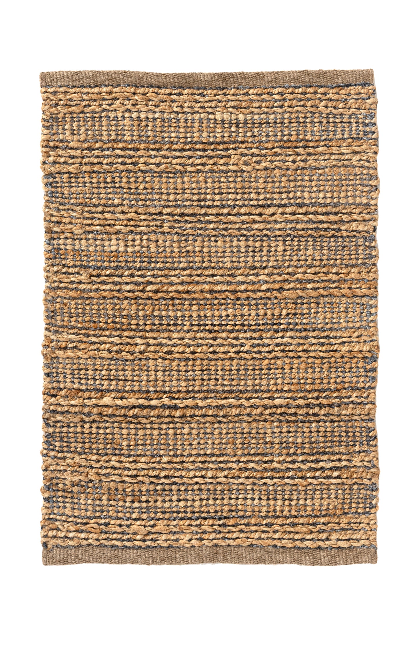 Natural Fiber-03336 Farmhouse Hand-Woven Gray Cotton Indoor Area Rug - LR Home