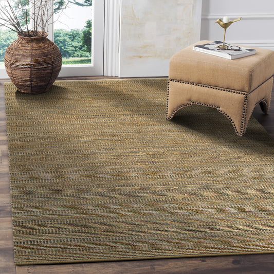 Natural Fiber-03336 Farmhouse Hand-Woven Gray Cotton Indoor Area Rug - LR Home
