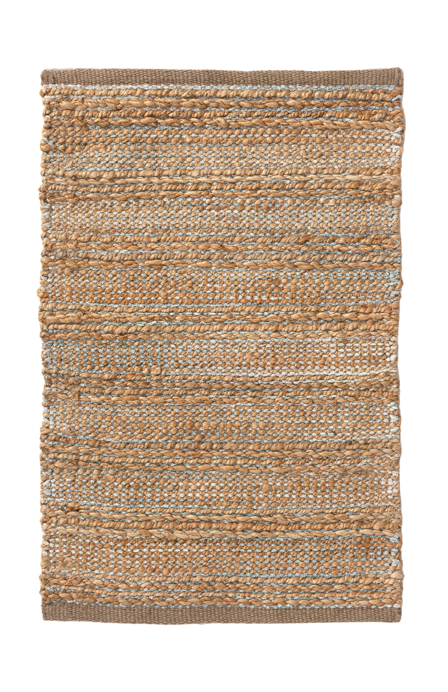 Natural Fiber-03337 Farmhouse Hand-Woven Light Blue Cotton Indoor Area Rug - LR Home
