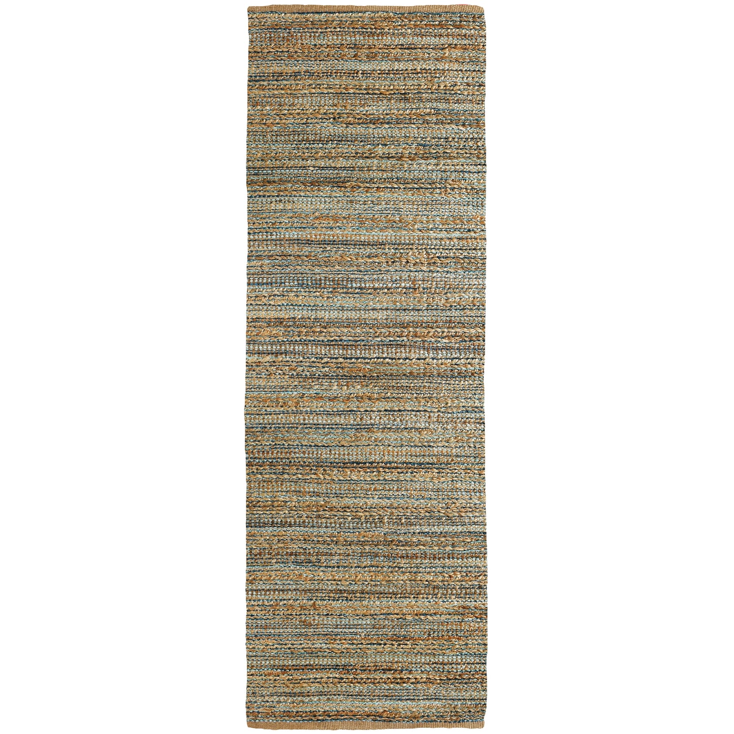 Natural Fiber-03337 Farmhouse Hand-Woven Light Blue Cotton Indoor Area Rug - LR Home