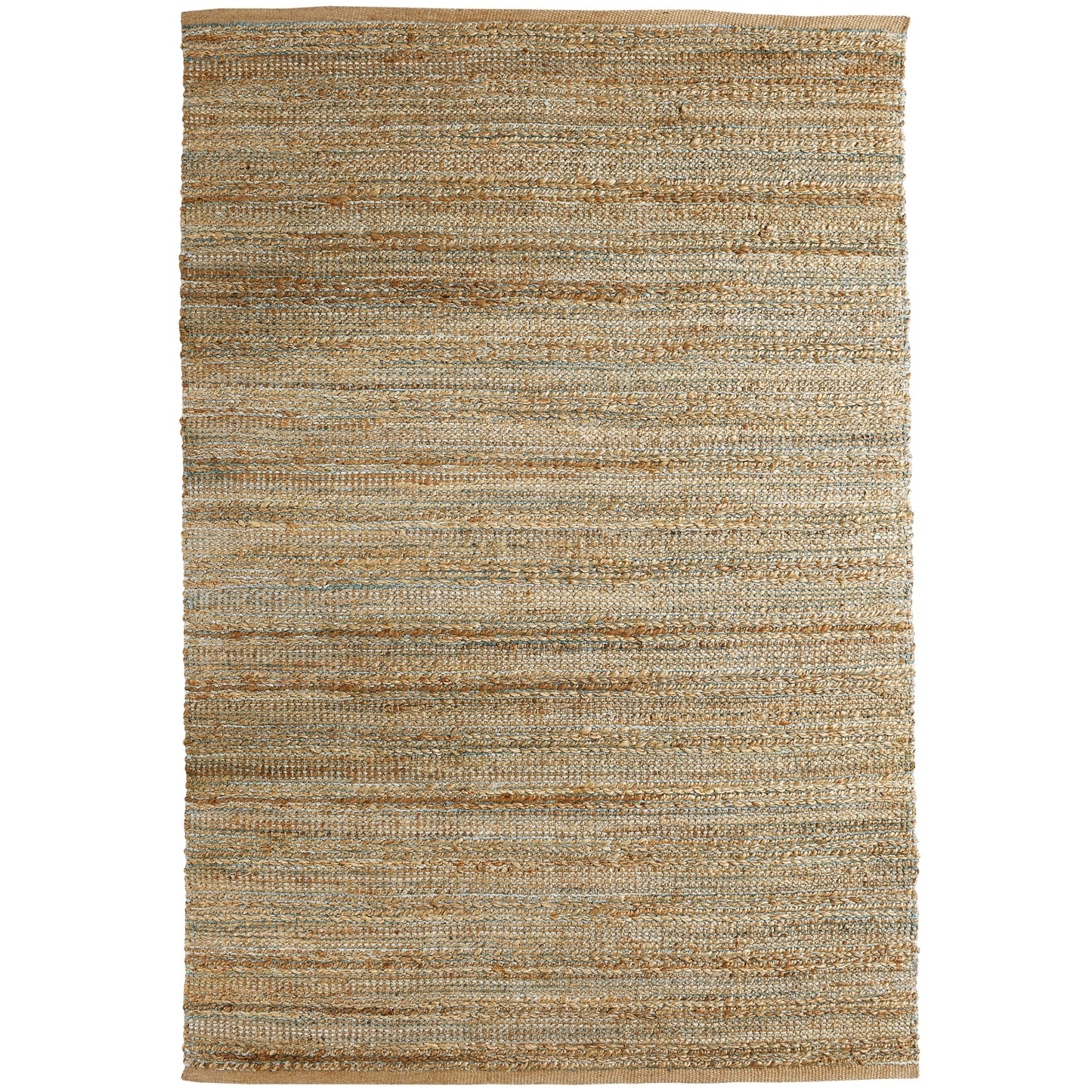 Natural Fiber-03337 Farmhouse Hand-Woven Light Blue Cotton Indoor Area Rug - LR Home