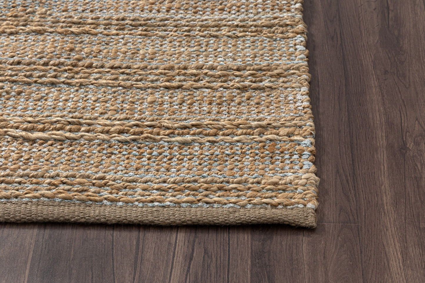 Natural Fiber-03337 Farmhouse Hand-Woven Light Blue Cotton Indoor Area Rug - LR Home