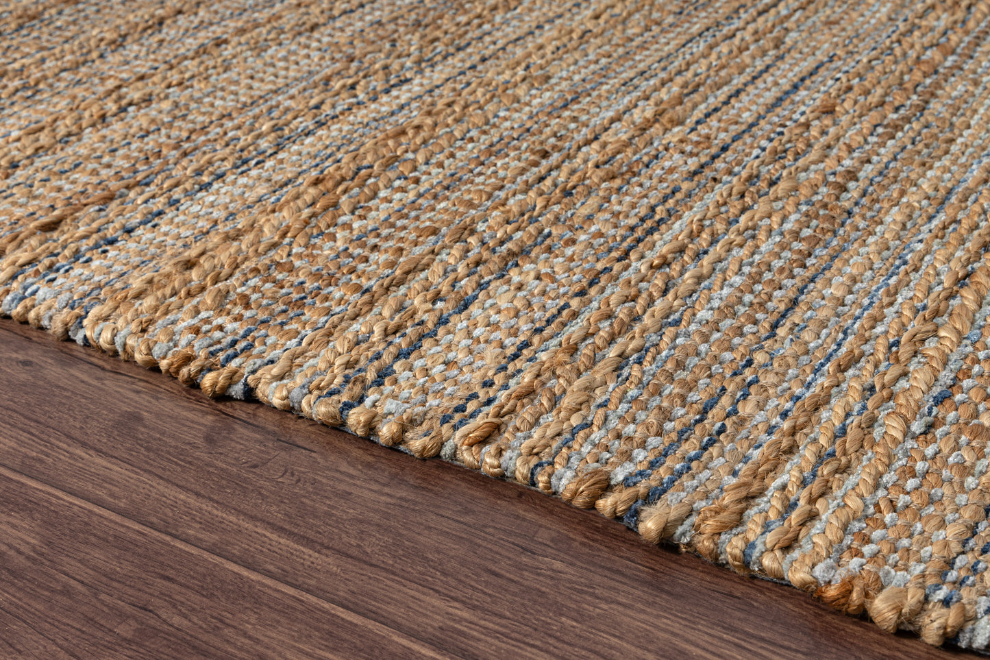 Natural Fiber-03338 Farmhouse Hand-Woven Navy Blue Cotton Indoor Area Rug - LR Home