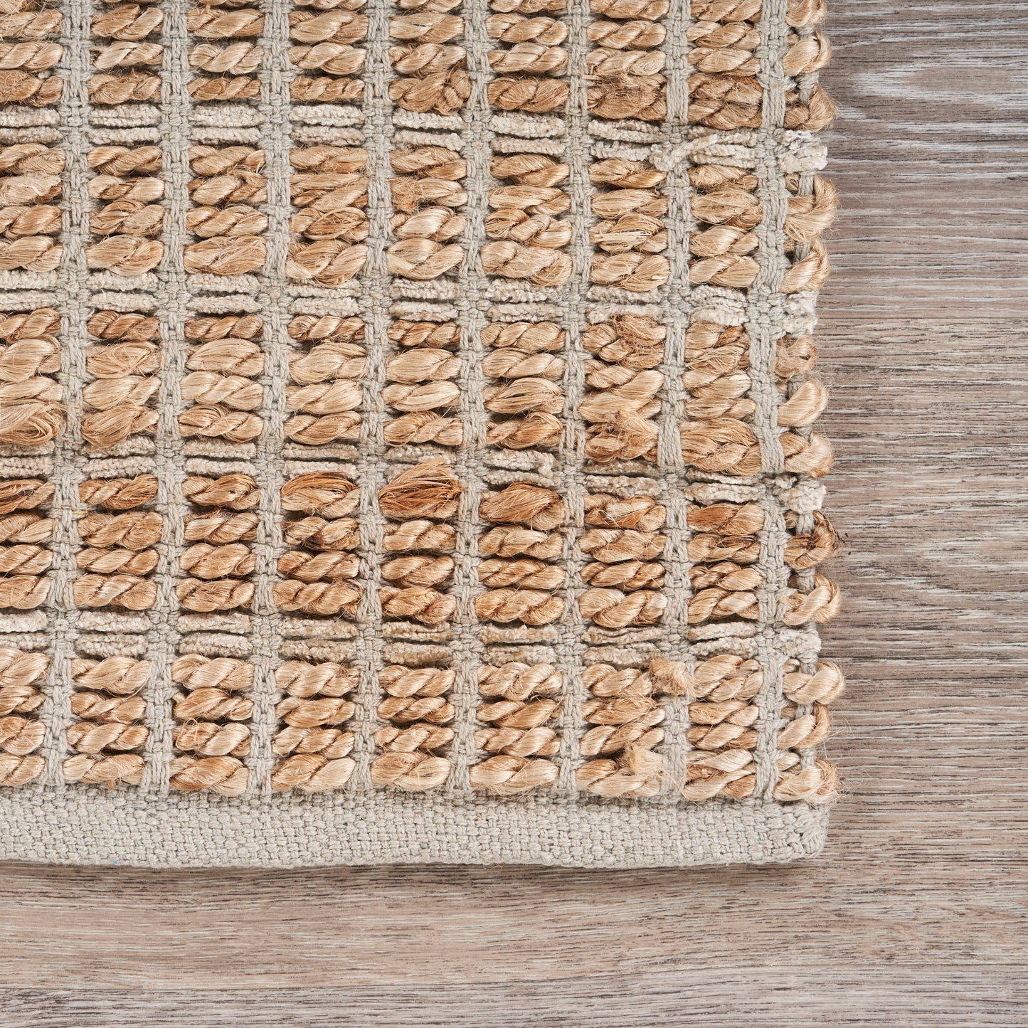 Natural Fiber-03341 Farmhouse Hand-Woven Brown/Gray Cotton Indoor Area Rug - LR Home