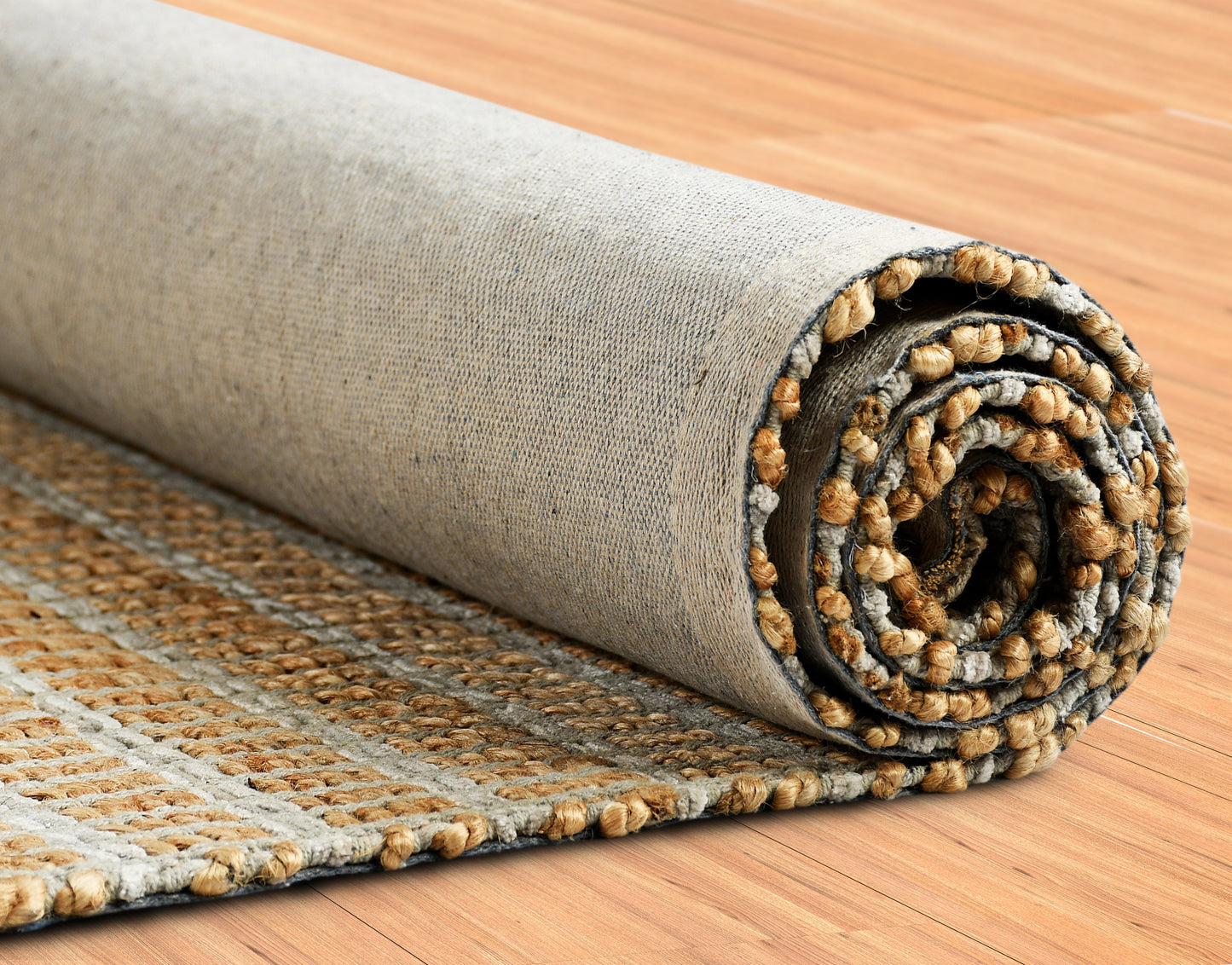 Natural Fiber-03341 Farmhouse Hand-Woven Brown/Gray Cotton Indoor Area Rug - LR Home
