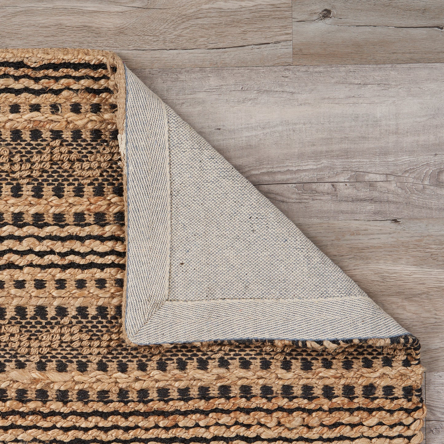 Natural Fiber-03368 Bohemian/Eclectic Hand-Woven Tan/Black Cotton Indoor Area Rug - LR Home