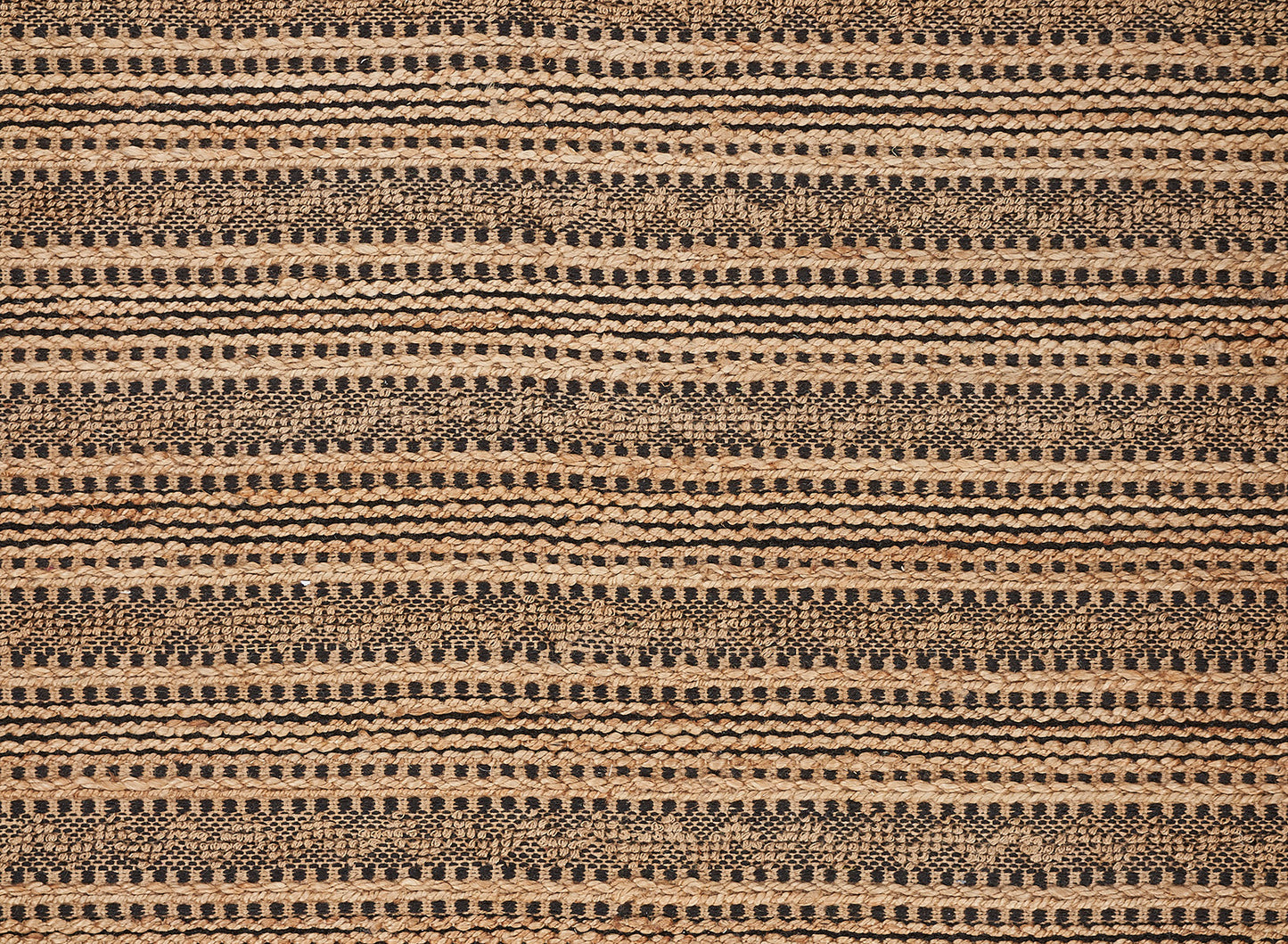 Natural Fiber-03368 Bohemian/Eclectic Hand-Woven Tan/Black Cotton Indoor Area Rug - LR Home
