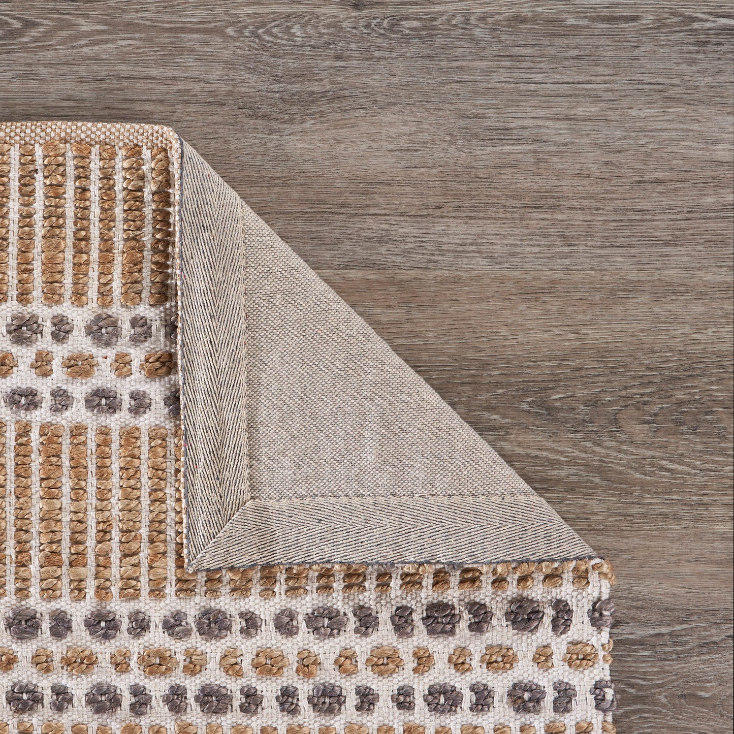 Natural Fiber-03376 Farmhouse Hand-Woven Ivory/Gray Cotton Indoor Area Rug - LR Home
