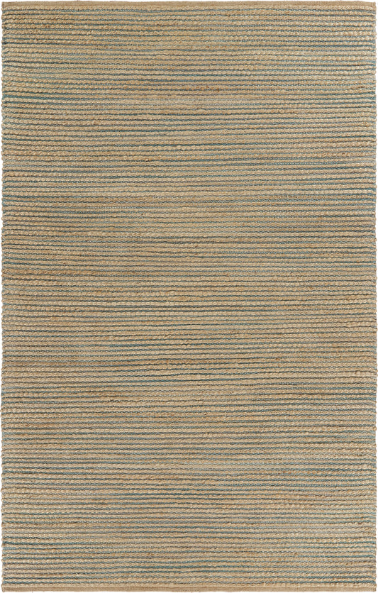 Natural Fiber-03378 Farmhouse Hand-Woven Brown/Spa Blue Cotton Indoor Area Rug - LR Home