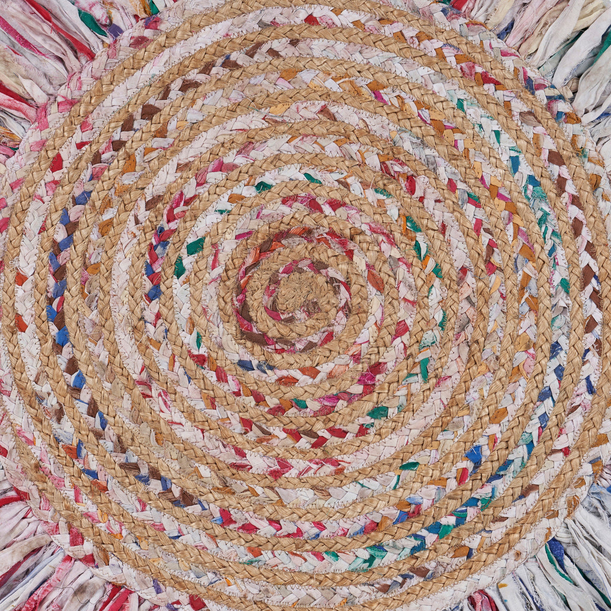 Evette Rios Boutique Jute Handraided Cotton Blend Indoor Area Rug, White/Multi - lifestyle view