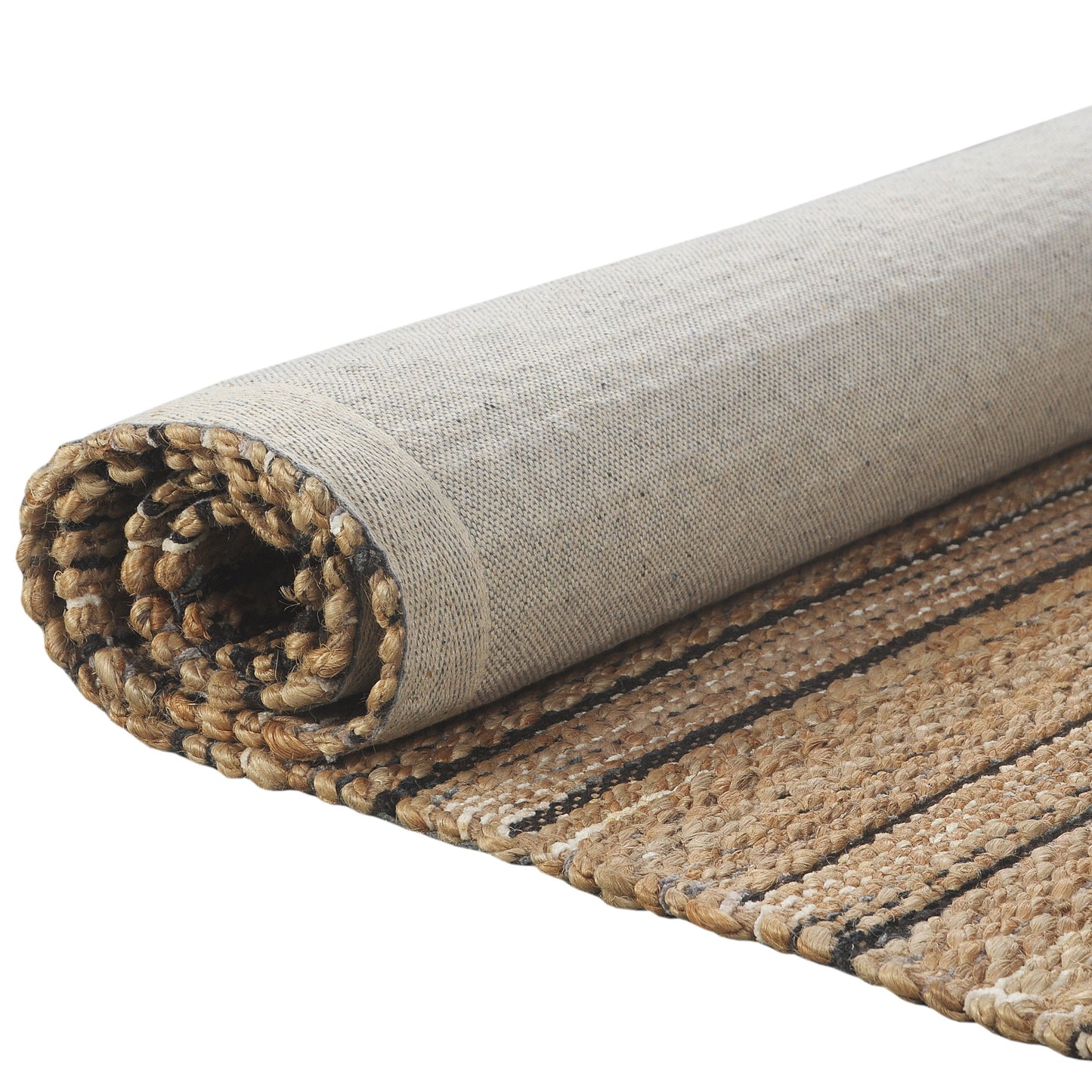 Natural Fiber-03387 Farmhouse Hand-Woven Brown/Black Cotton Indoor Area Rug - LR Home