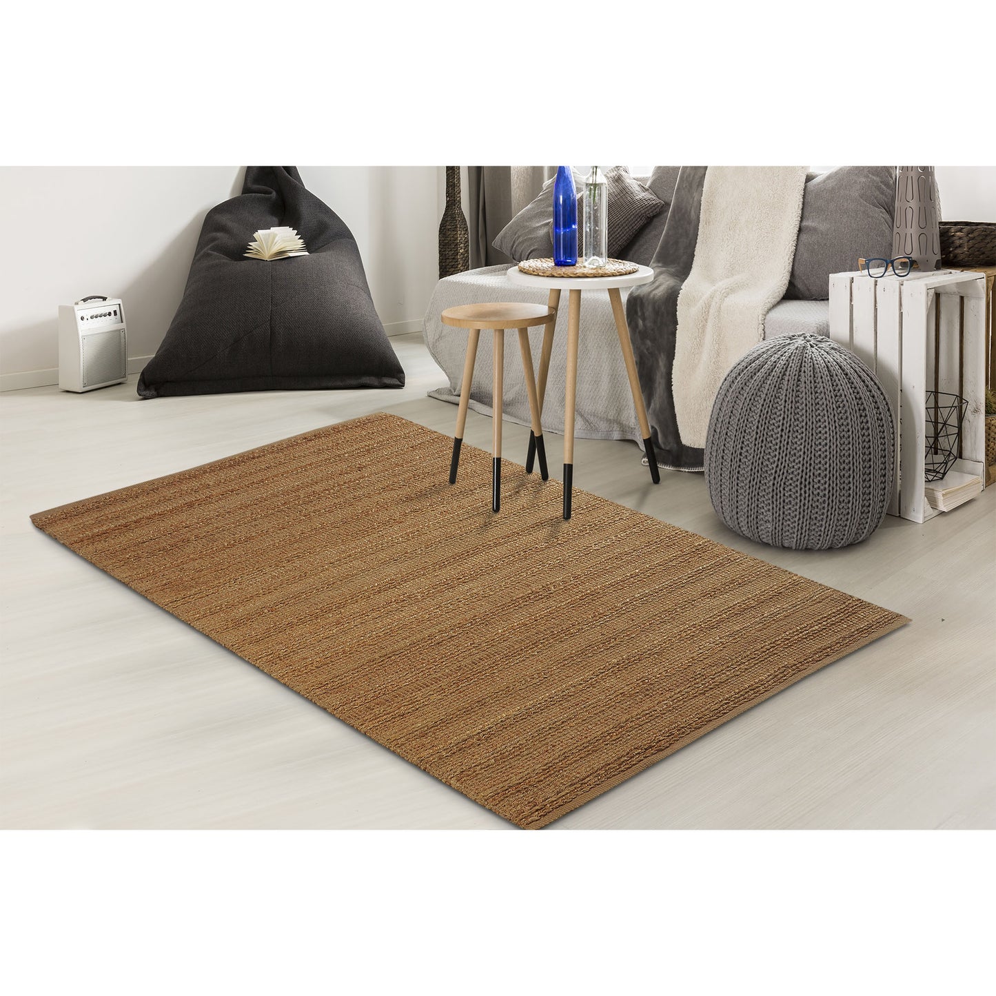 Natural Fiber-03389 Transitional Hand-Woven Natural Cotton Indoor Area Rug - LR Home