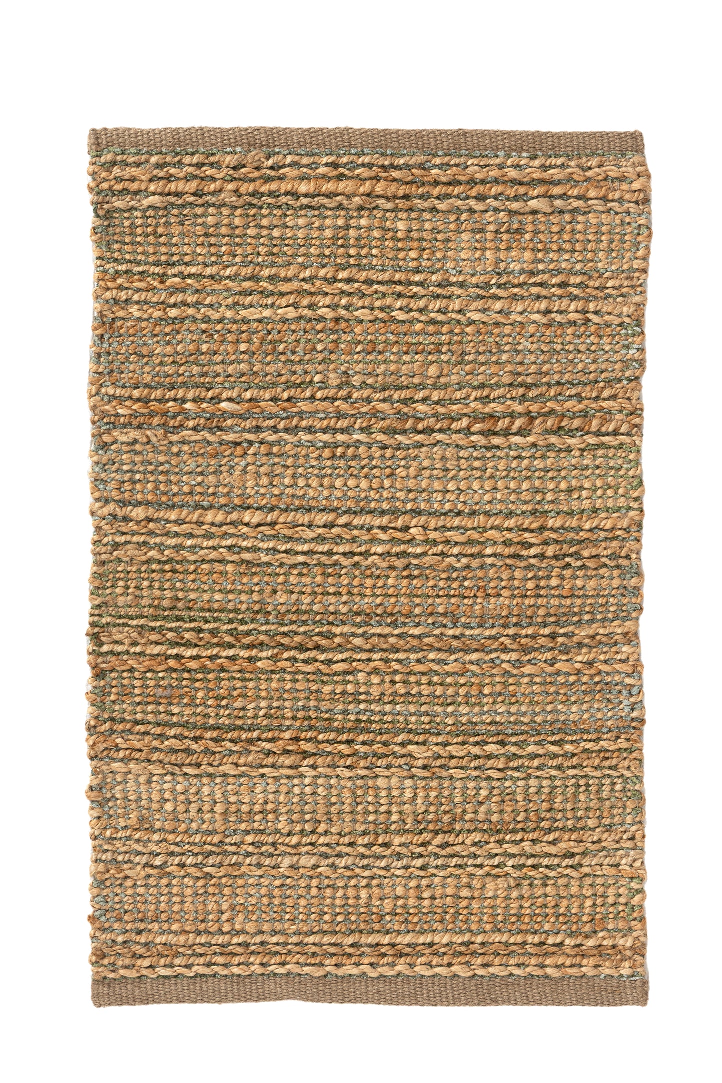 Natural Fiber-03391 Farmhouse Hand-Woven Olive Green/Blue Cotton Indoor Area Rug - LR Home