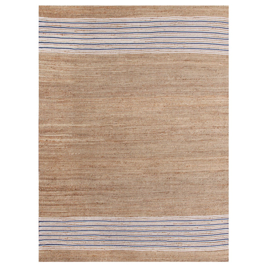 Contemporary Coastal Striped Handwoven Jute Area Rug - Silo view