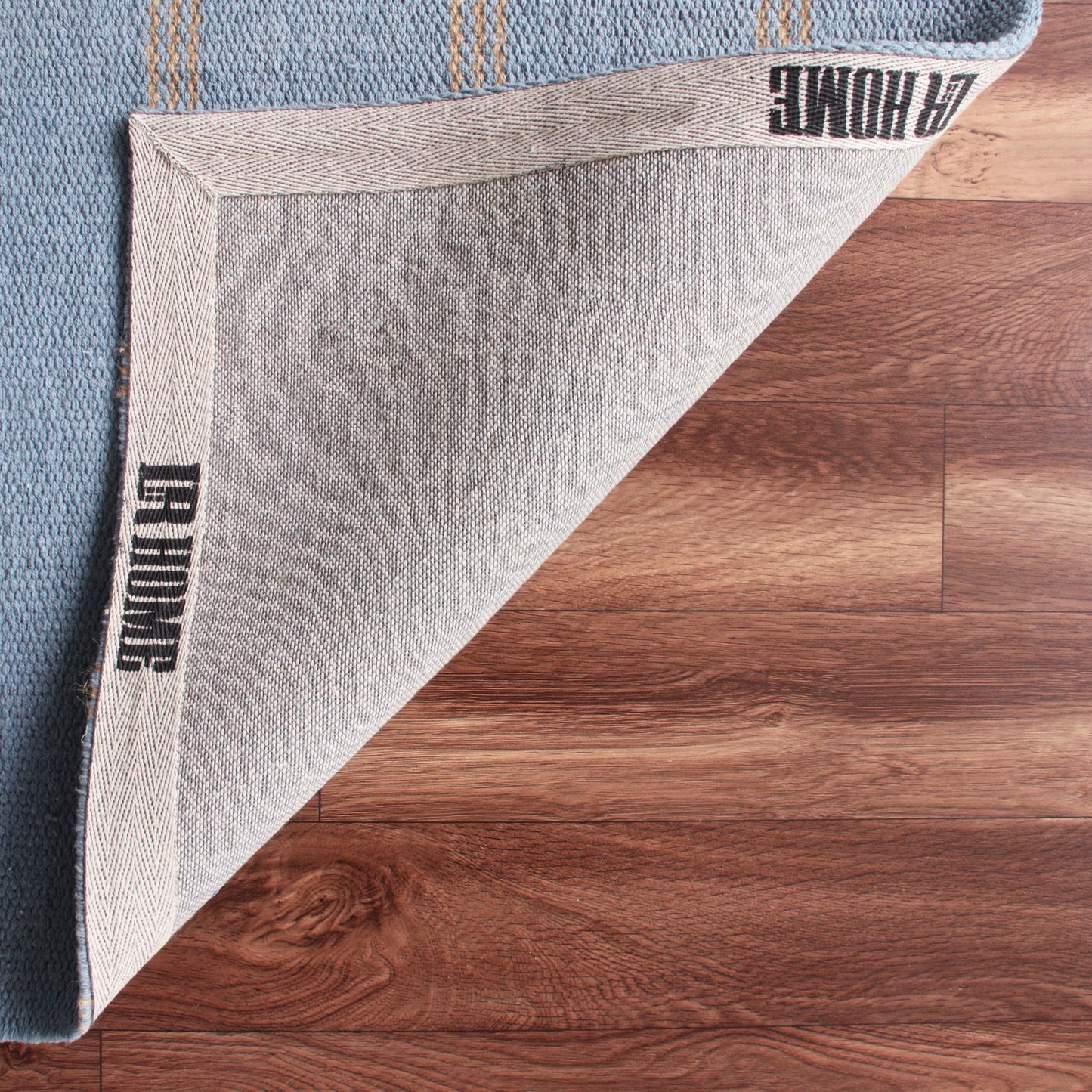 Hampton-03393 Coastal Hand-Woven Light Blue/Tan Cotton Indoor Area Rug - LR Home