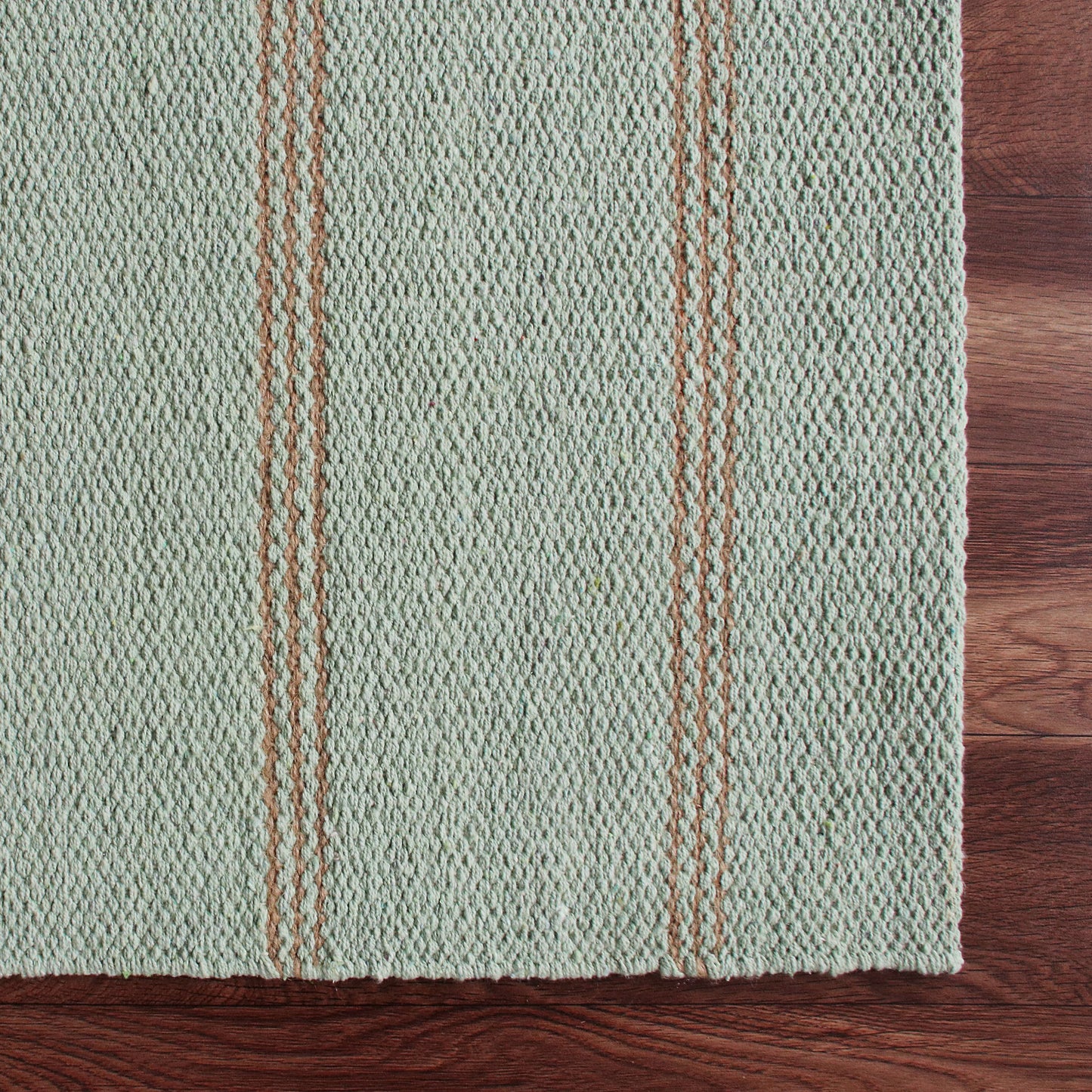 Hampton-03394 Coastal Hand-Woven Light Green/Tan Cotton Indoor Area Rug - LR Home