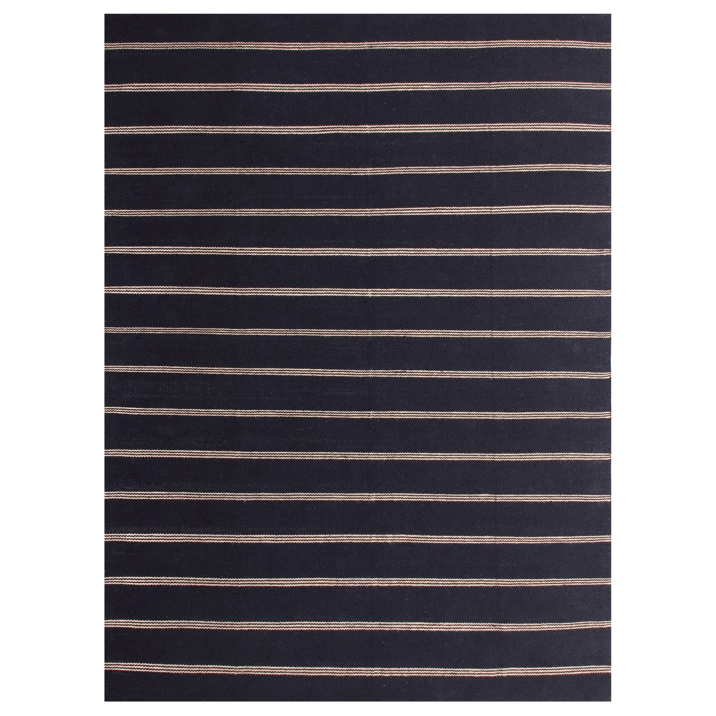 Hampton-03395 Coastal Hand-Woven Black/Tan Cotton Indoor Area Rug - LR Home